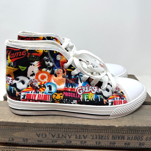 Broadway Theater Grease Wicked Mamma Mia Rent High Top Sneakers Size 7 - Picture 4 of 10